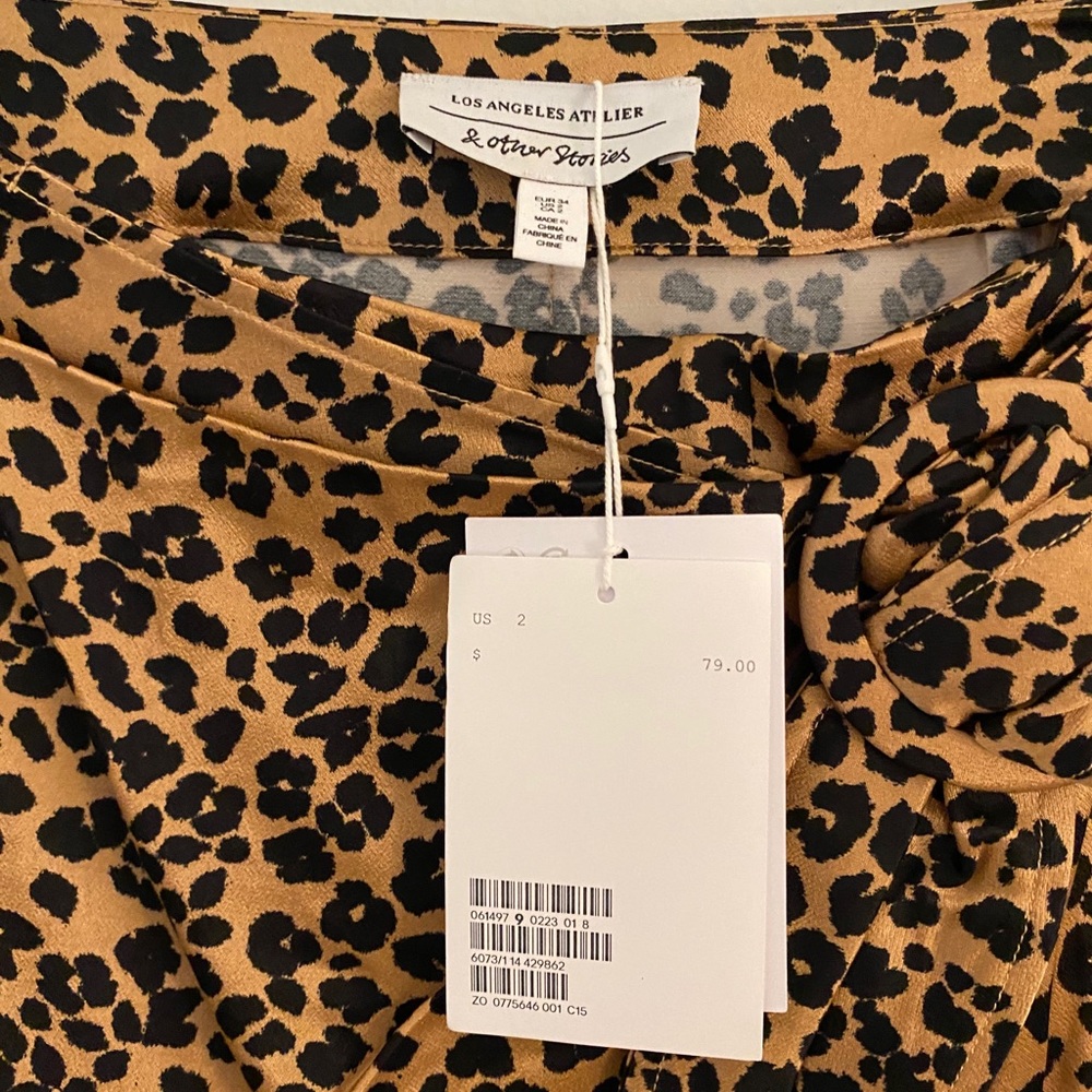 NWT & other stories cheetah midi skirt size 2